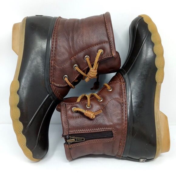 Sperry Top Sider Saltwater Girls Size 5 Waterproof Rubber Rain Ankle Duck Boots - Picture 5 of 8